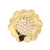 Flower Brass Open Cuff Rings RJEW-A046-06G-2