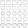 150Pcs 5 Styles Alloy Bead Frame FIND-SP0005-46-1