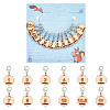 12Pcs 12 Style Flower with Number Pendant Locking Stitch Markers HJEW-AB00641-1