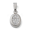 Ion Plating(IP) 304 Stainless Steel Micro Pave Cubic Zirconia Pendants STAS-Z107-02P-02-1