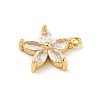 Rack Plating Brass Clear Cubic Zirconia Pendants KK-P277-21G-2