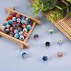 64Pcs 8 Colors Two-Tone Handmade Polymer Clay Disco Ball Beads RB-SW0001-01-6