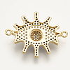 Brass Micro Pave Cubic Zirconia Links ZIRC-S061-42B-2