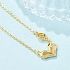 925 Sterling Silver Pave Clear Cubic Zirconia Heart Pendant Necklaces for Women NJEW-D315-04G-3