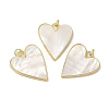 Rack Plating Brass Pave Shell Pendants LS-KK-C052-07G-1