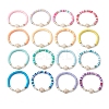 16Pcs 16 Colors Summer Beach Sea Turtle Synthetic Turquoise & Shell Pearl & Polymer Clay Beaded Stretch Bracelet Sets BJEW-JB10810-4