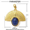 304 Stainless Steel with Natural Lapis Lazuli Pendants STAS-OY001-66G-2