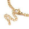 Cubic Zirconia Rectangle & Butterfly Link Bracelet BJEW-D025-04G-02-3