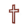 Wood Cross Wall Decoration AJEW-WH0348-328-7