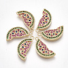 Brass Cubic Zirconia Pendants KK-S348-317-1