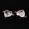 Natural Quartz Crystal Love Heart Pendants G-T138-205C-G-2