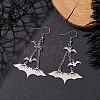 Tarnish Resistant 304 Stainless Steel Bat Pendants Dangle Earrings EJEW-TA00452-2