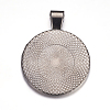 Flat Round Alloy Pendant Cabochon Settings LS-PALLOY-A15654-B-2