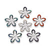 Alloy and Dyed Natural Paua Shell Pendants PALLOY-T093-05M-1