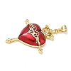 Brass Cubic Zirconia & Enamel Pendants KK-L253-24G-05-2