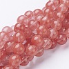 Cherry Quartz Glass Beads Strands X-GSR10mmC054-1