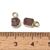 Natural Strawberry Quartz Rectangle Charms G-Q169-07G-04-3