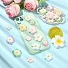 60Pcs 2 Styles Plumeria Flower Opaque Resin Cabochons CRES-YW0002-60-4