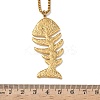 304 Stainless Steel Fish Bone Shaped Pendant Box Chain Necklaces for Women NJEW-L467-01G-4