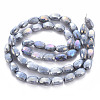 Opaque Baking Paint Crackle Glass Beads Strands EGLA-S174-21G-2
