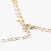 Brass Beaded Necklaces & Glass Pendant Necklaces Set NJEW-JN03335-02-8