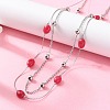 304 Stainless Steel & Dyed Natural Malaysia Jade Double Layer Necklaces for Women NJEW-A045-19P-2