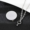 304 Stainless Steel Flat Round Pendant Pet Urn Ashes Necklaces LS-NJEW-S455-01P-5