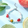 Handmade Lampwork Fruits & Shell Pearl Beaded Bracelets for Women BJEW-TA00650-1