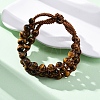 Natural Tiger Eye Round Beaded Multi-strand Bracelets for Men Women BJEW-G743-02B-2