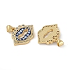 Rack Plating Brass Micro Pave Clear Cubic Zirconia Pendants KK-U032-23G-2