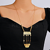 Brass Heart & Geometric Shape Pendant Necklaces KJ8587-1