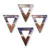Transparent Resin & Walnut Wood Pendants RESI-ZX017-42-1