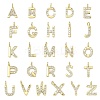 Brass Micro Pave Clear Cubic Zirconia Pendants KK-I476-01G-1