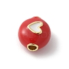 Brass Enamel Beads KK-P294-53G-01-2