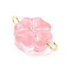 7Pcs 7 Colors Transparent Spray Painted Glass Connector Charms PALLOY-JF03520-02-3