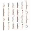 120Pcs 6 Styles Iron Slide On End Clasp Tubes IFIN-CJ0001-47-5