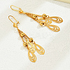 Elegant Gold Plated Leaf Earrings with Tassels for Women BW9011-1