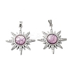 Brass Micro Pave Cubic Zirconia with Resin Pendants KK-Z103-09P-02-1