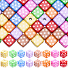 48Pcs 8 Colors Printed Opaque Acrylic Beads MACR-SC0002-71-1
