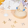 8Pcs 2 Colors Brass Micro Pave Cubic Zirconia Airliner Beads ZIRC-BBC0002-58-4