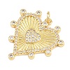 Brass Micro Pave Clear Cubic Zirconia Pendants X-KK-L275-71L-G-2
