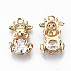 Brass Glass Rhinestone Pendants GLAA-S179-30A-RS-2