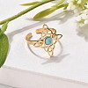 Synthetic Turquoise Finger Rings LS-RJEW-I110-02G-01-3