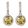 925 Sterling Silver Micro Pave Cubic Zirconia Dangle Hoop Earrings EJEW-F371-01B-02-2