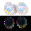 Handmade Luminous Polymer Clay Glass Rhinestone Beads CLAY-H003-05F-1