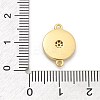 Brass Micro Pave Clear Cubic Zirconia Connector Charms KK-M303-04G-05-3