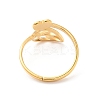 Ion Plating(IP) 304 Stainless Steel Heart & Leaf Adjustable Ring for Women RJEW-K245-35G-2
