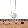 925 Sterling Silver Micro Pave Clear Cubic Zirconia Heart Pendant Necklaces for Women NJEW-D316-04P-5