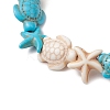 Synthetic Magnesite & Turquoise Beaded Stretch Bracelets for Women BJEW-TA00580-3
