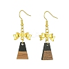 Resin & Walnut Wood Dangle Earrings EJEW-JE05507-02-1